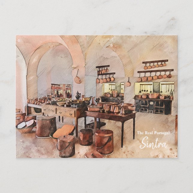 Sintra Palace Copper Pot Kitchen Postcard (Front)