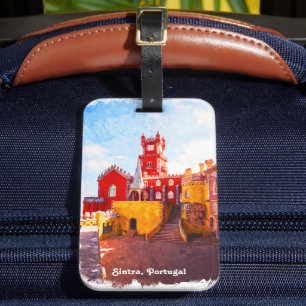 Sintra Portugal City Watercolor Luggage Tag