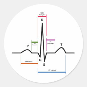 Sinus Rhythm in an Electrocardiogram ECG Diagram Classic Round Sticker