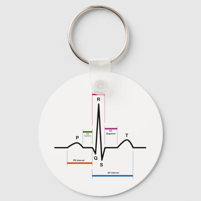 Sinus Rhythm in an Electrocardiogram ECG Diagram Keychain (Front)