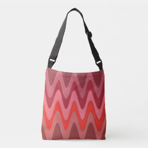 Sinus Waves pattern - red mix + your ideas Crossbody Bag