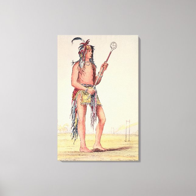Sioux ball player Ah-No-Je-Nange Canvas Print (Front)