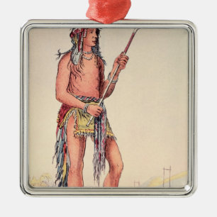 Sioux ball player Ah-No-Je-Nange Metal Ornament