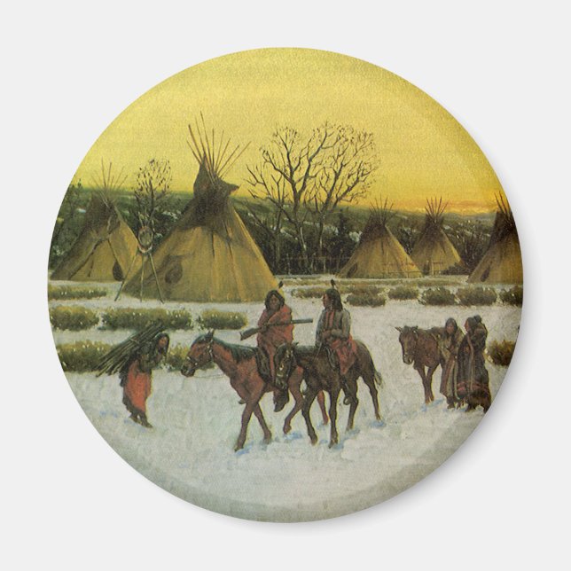 Sioux Camp at Wounded Knee by John Hauser Magnet (Front)