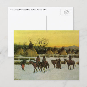 Sioux Camp at Wounded Knee by John Hauser Postcard