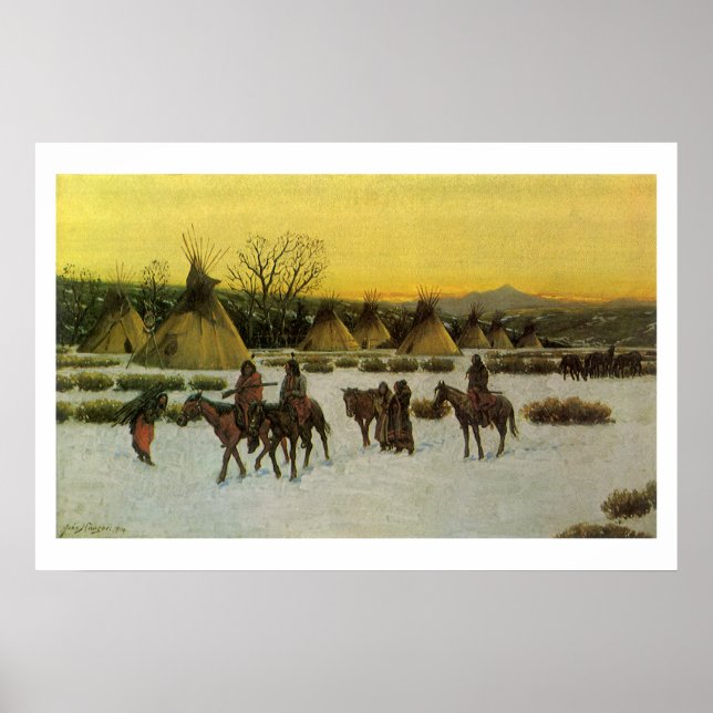 Sioux Camp at Wounded Knee by John Hauser Poster (Front)