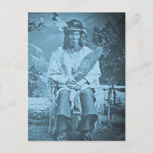 Sioux Chief Medicine Bear Vintage Stereoview Postcard (Front)