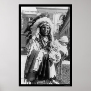 Sioux Chief Spotted Crow and Baby 1929 Poster