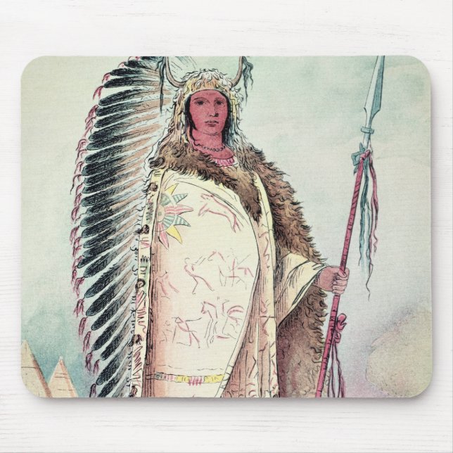 Sioux chief, 'The Black Rock' Mouse Pad (Front)
