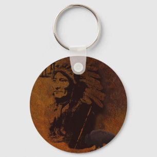 Sioux Chieftain Native American Gift Keychain