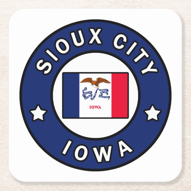 Sioux City Iowa Square Paper Coaster (Front)