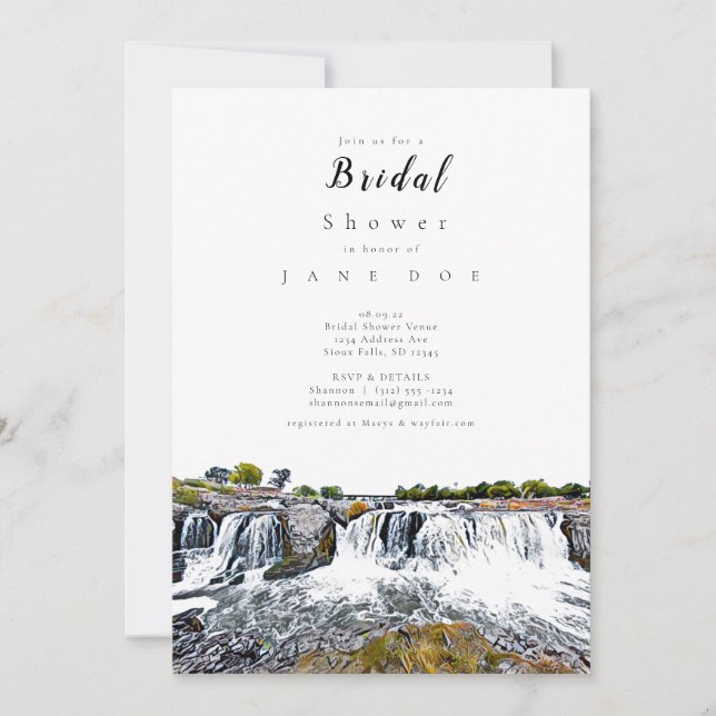 Sioux Falls Skyline Bridal Shower Invitation (Front)