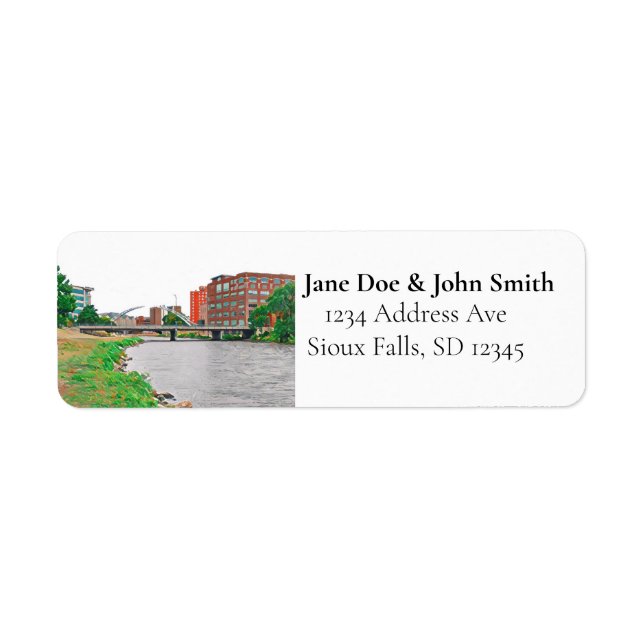 Sioux Falls skyline Return Address Labels (Front)