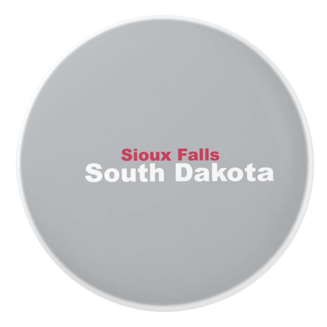 Sioux Falls, South Dakota Ceramic Knob (Front)