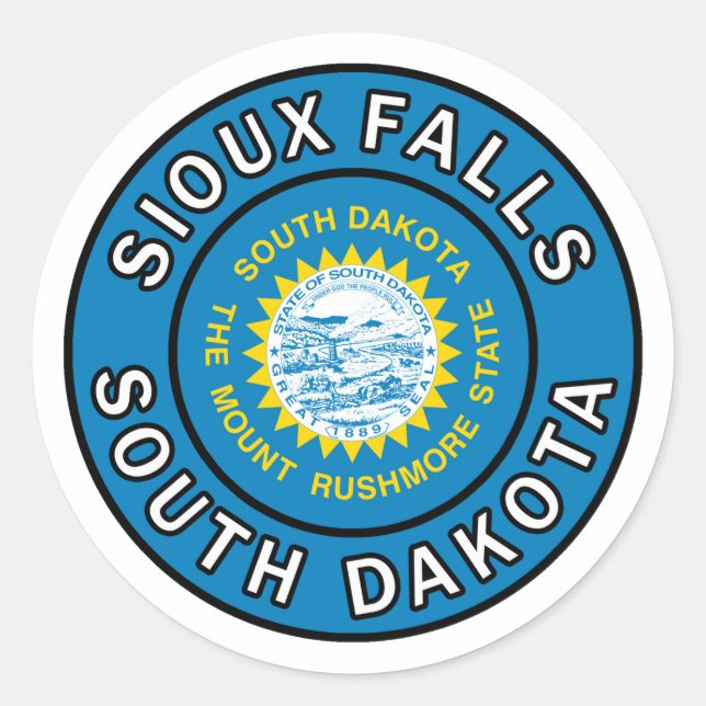 Sioux Falls South Dakota Classic Round Sticker (Front)