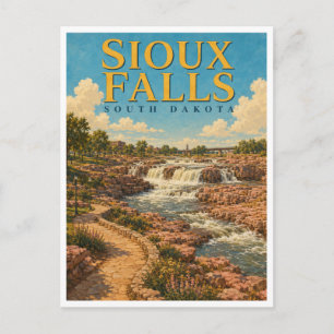 Sioux Falls South Dakota Falls Park GeoSaga Postcard