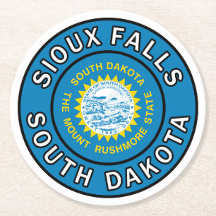 Sioux Falls South Dakota Round Paper Coaster