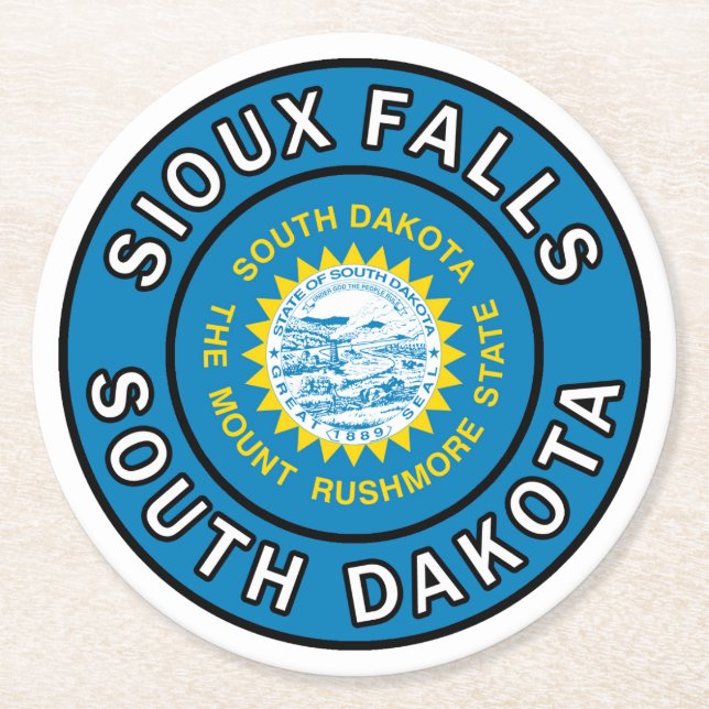 Sioux Falls South Dakota Round Paper Coaster (Front)