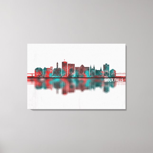 Sioux Falls South Dakota Skyline Canvas Print (Front)