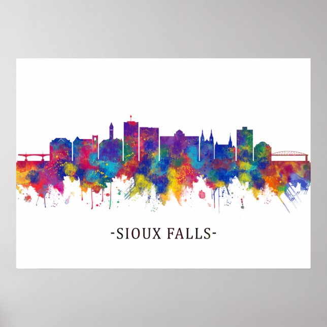 Sioux Falls South Dakota Skyline Poster (Front)
