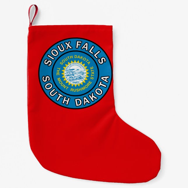 Sioux Falls South Dakota Small Christmas Stocking (Front)
