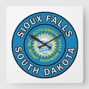 Sioux Falls South Dakota Square Wall Clock