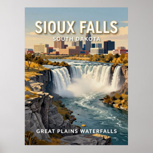 Sioux Falls South Dakota Travel Heritage Poster