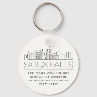 Sioux Falls Stylized Skyline | Custom Slogan
