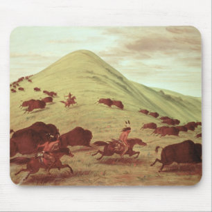 Sioux Indians hunting buffalo, 1835 (oil on canvas Mouse Pad