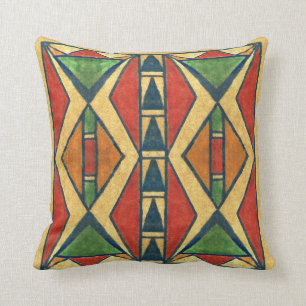 Sioux style 1860's parfleche design throw pillow
