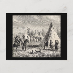 Sioux Village, circa 1876 Postcard