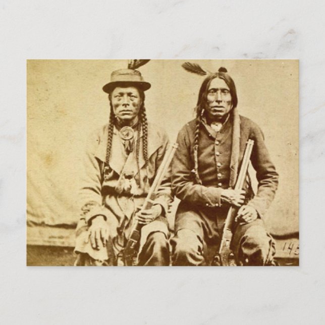 Sioux Warriors with Repeating Rifles Vintage Postcard (Front)