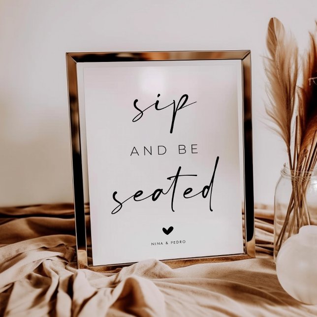 Sip and Be Seated Wedding Sign (Creator Uploaded)