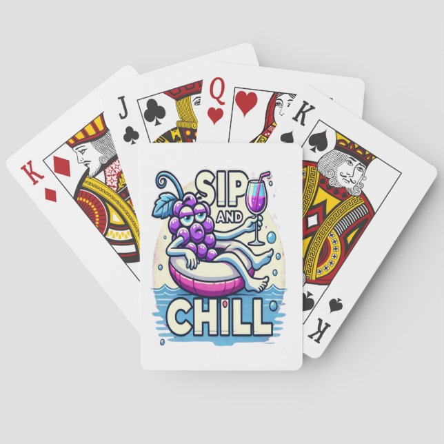 Sip And Chill Playing Cards (Back)