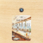 Sip and Cruise Beer Funny Door Marker Magnet<br><div class="desc">This design was created though digital art. It may be personalized in the area provided or customizing by choosing the click to customize further option and changing the name, initials or words. You may also change the text colour and style or delete the text for an image only design. Contact...</div>