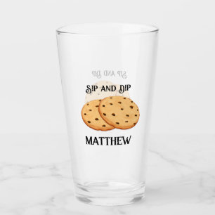 Sip and Dip Personalized Milk and Cookies Glass