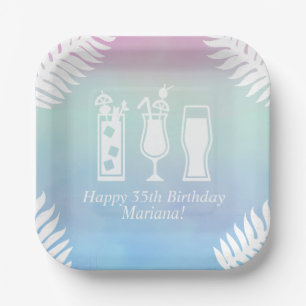 Sip and Dip Pool Party Birthday Party Paper Plate