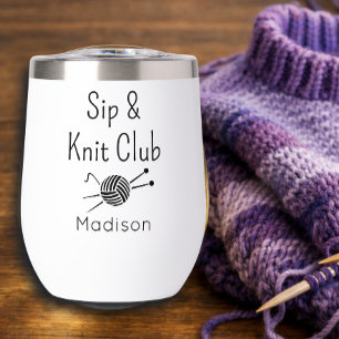 Sip And Knit Club Knitting Lovers Custom