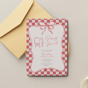 Sip and paint baby shower invitation