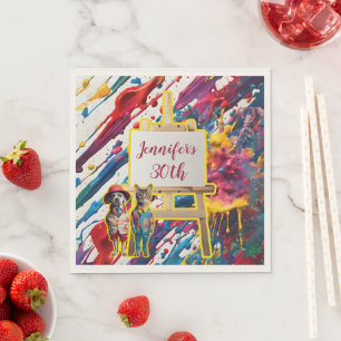 Sip and Paint party accessories painting artist Napkin