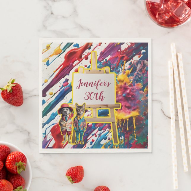 Sip and Paint party accessories painting artist Napkin (Insitu)