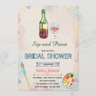 Sip and paint party invitation
