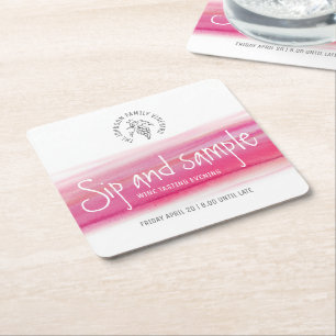 Sip and sample red wine tasting paper coasters