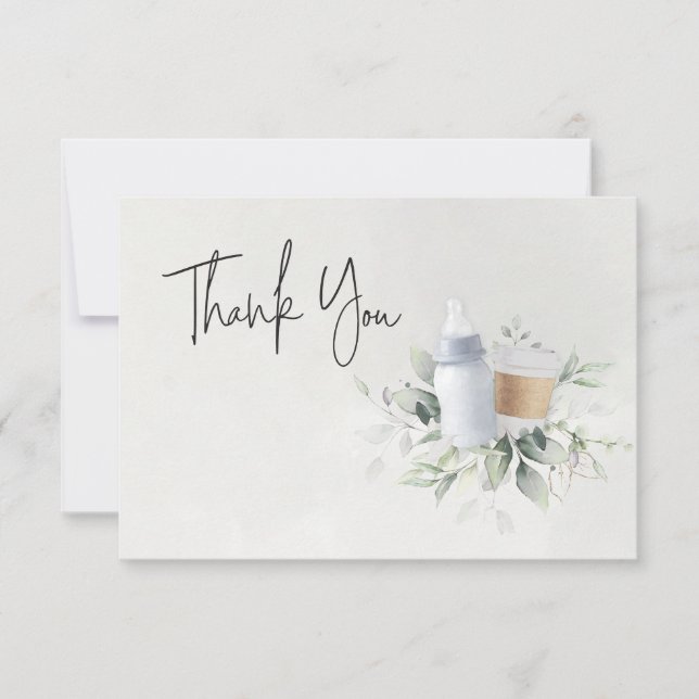 Sip and See Café Baby shower Carte de remerciement (Devant)