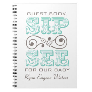 Sip And See Guest Book Keepsake