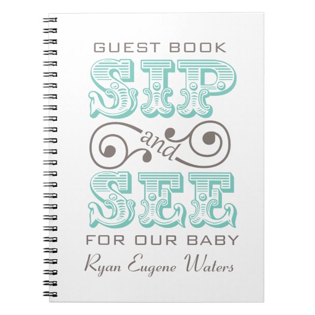 Sip And See Guest Book Keepsake (Front)