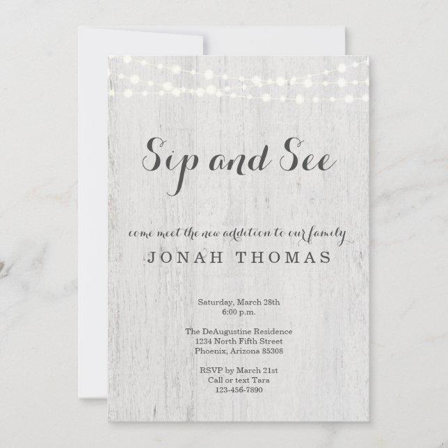 Sip and See Invitation - Gender Neutral (Front)