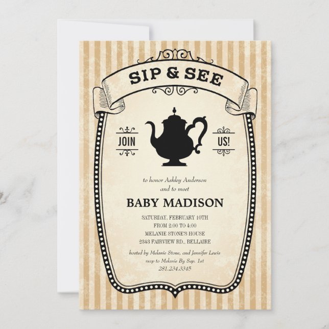 Sip and See Invitations (Front)