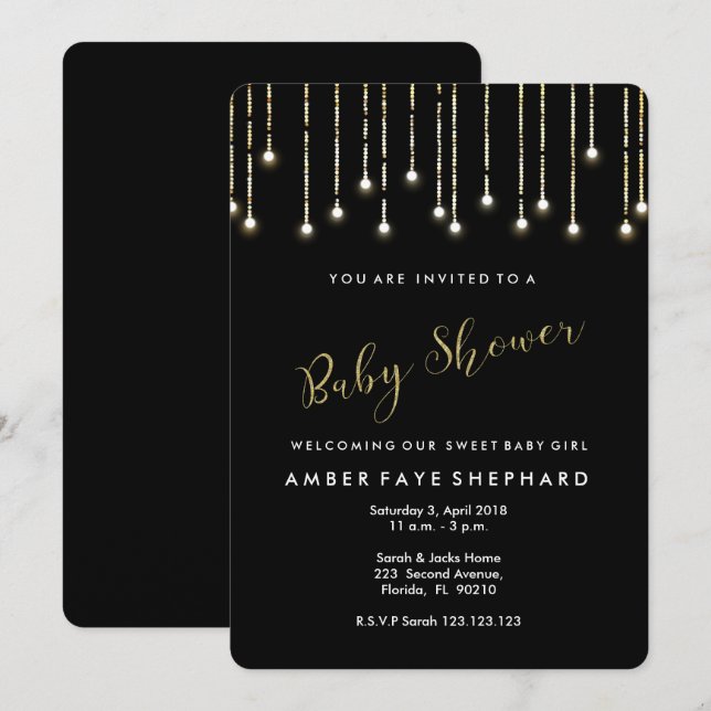 Sip and See invite, new baby, welcome party Invitation (Front/Back)