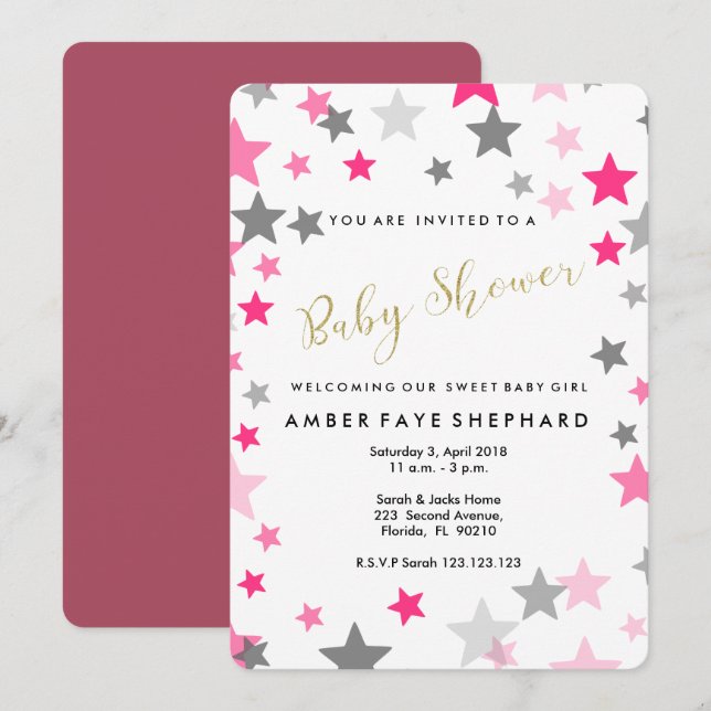 Sip and See invite, new baby, welcome party Invitation (Front/Back)
